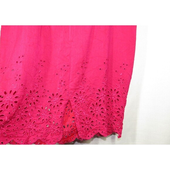 Vintage Miss Scarlett Fuchsia Floral Embroidered Cut Out Scalloped Dress Size 10 - Picture 11 of 13